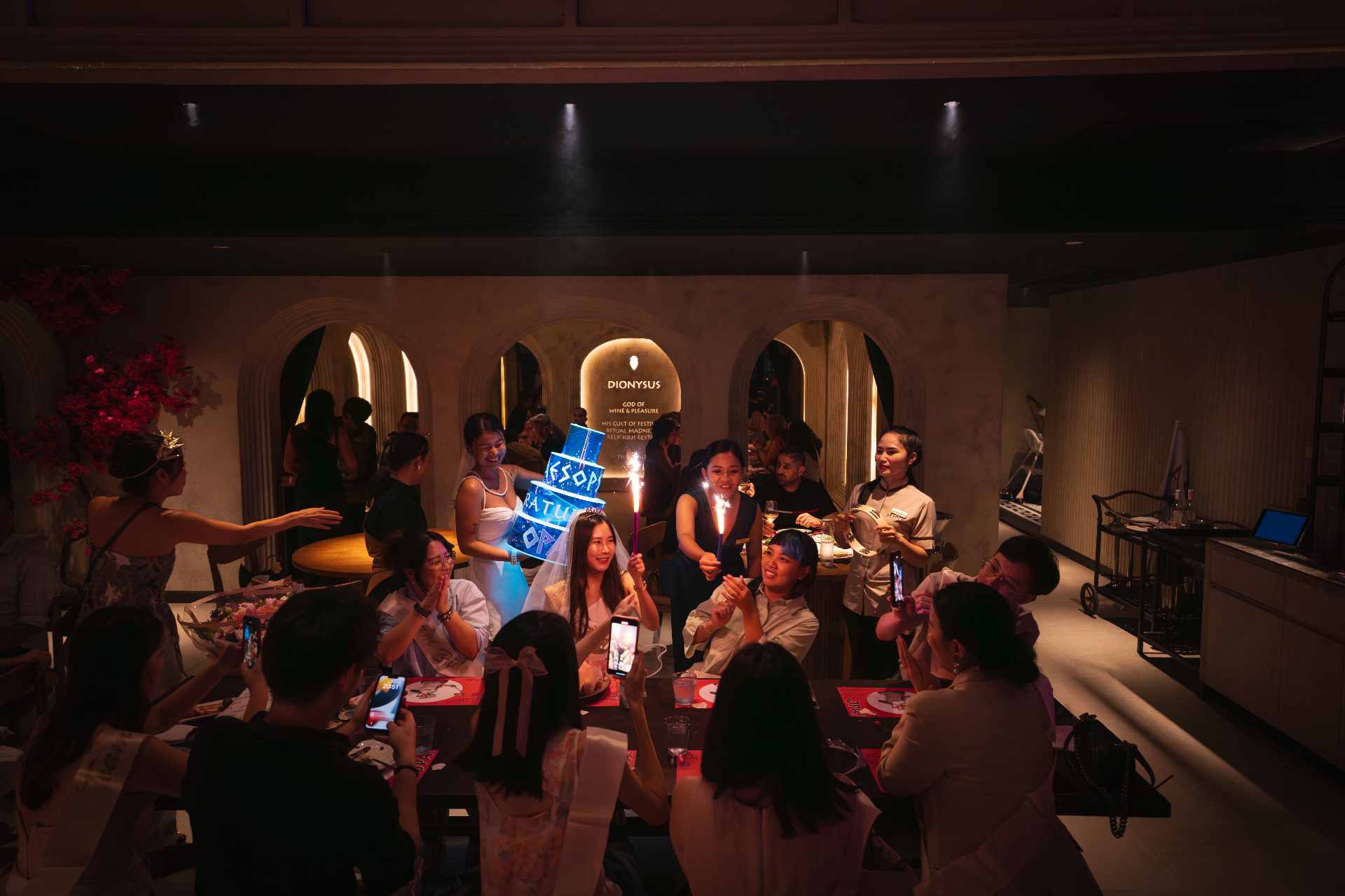 Birthday table serenade at Aesops